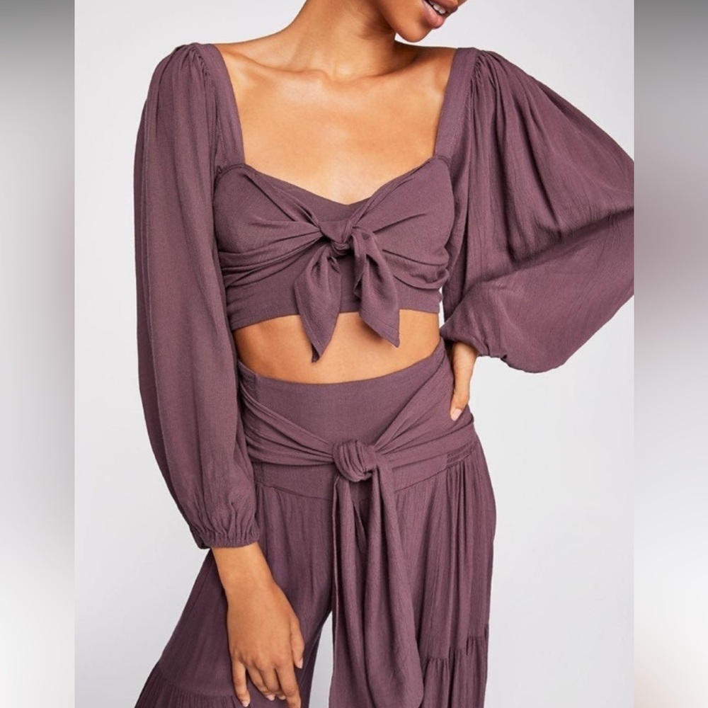 Free People One Tie Front Palermo Top